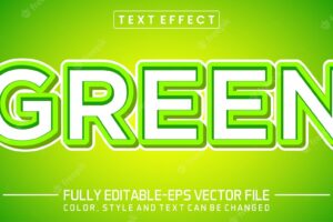 Green text style effect editable text effect