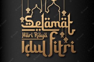 Greeting card of eid al fitr template design