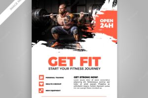 Grunge fitness flyer template