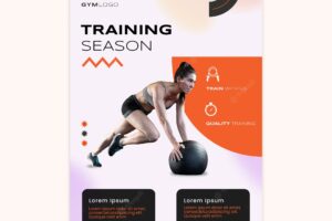 Gym business vertical poster template