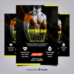 Gym club flyer template with photo