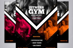 Gym club flyer template with photo
