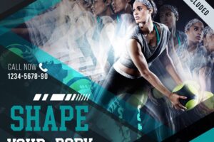 Gym fitness banner template