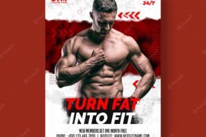 Gym fitness flyer and poster template