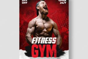 Gym fitness flyer and poster template