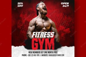 Gym fitness social media post template