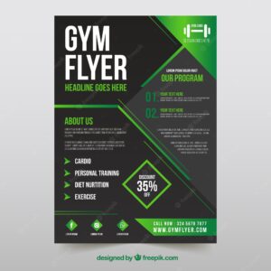 Gym flyer template with modern style
