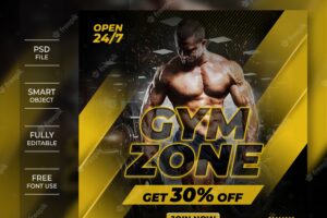 Gym zone flyer social media post template