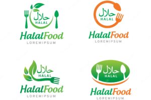 Halal food logo symbol or icon template