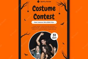Halloween costume contest poster template