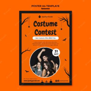 Halloween costume contest poster template