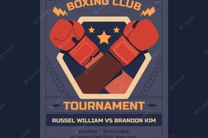 Hand drawn boxing flyer design