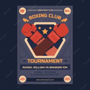 Hand drawn boxing flyer design