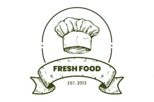 Hand-drawn cs food logo