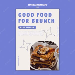 Hand drawn delicious brunch poster template