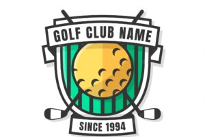 Hand drawn flat design golf logo