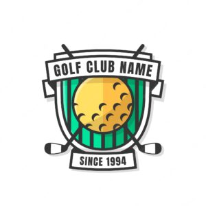 Hand drawn flat design golf logo