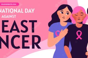 Hand drawn flat international day against breast cancer social media cover template
