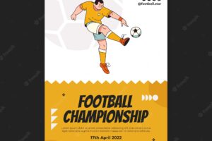 Hand drawn football player poster template