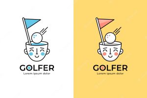 Hand drawn golf logo template