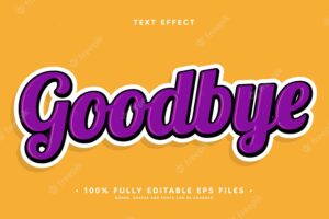 Hand drawn goodbye text effect