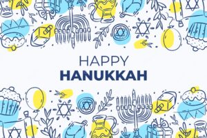 Hand drawn hanukkah background