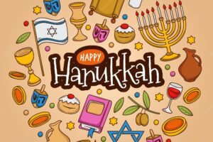 Hand drawn hanukkah concept