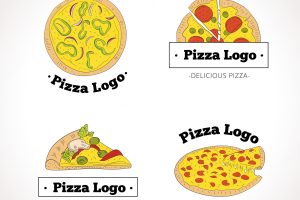 Hand drawn pizzeria logos