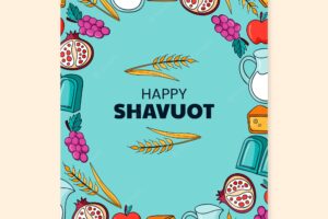 Hand drawn shavuot greeting card template