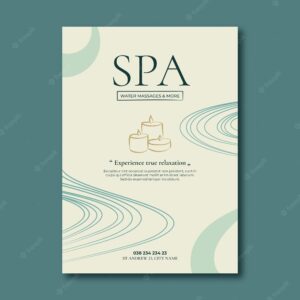 Hand drawn spa salon template design