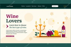 Hand drawn wine party landing page