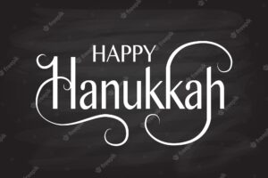Hand sketched happy hanukkah logotype badge and icon typography hand drawn happy hanukkah logo