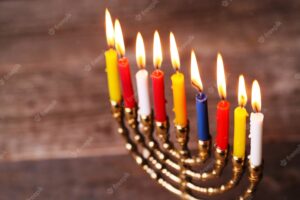 Hanukkah decoration with candles
