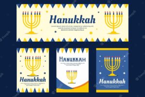 Hanukkah event social media ads banner design