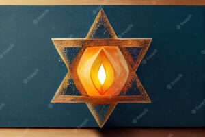 Hanukkah jewish holiday menorah david star illustration star of david