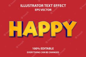 Happy editable text effect
