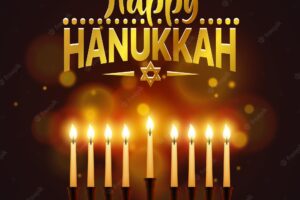 Happy hanukkah background cover, card celebration text. vector illustration