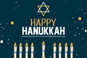 Happy hanukkah decoration with david star