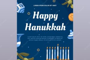 Happy hanukkah poster design