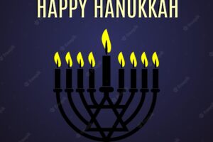 Happy hanukkah vector typography