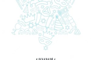 Happy purim day greeting card vector illustration
