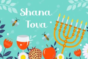 Happy rosh hashanah greeting card shana tova template for your design