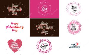 Happy valentine's day greeting card template with a romantic theme and a red and pink color scheme