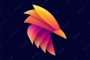 Head bird colorful modern logo gradient