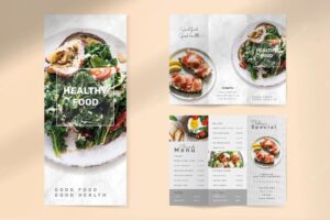 Healthy food brochure template psd
