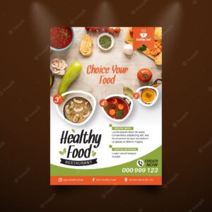 Healthy food menu template