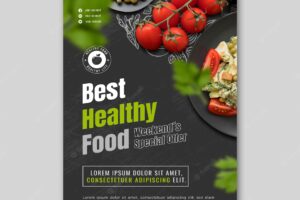 Healthy food poster design template