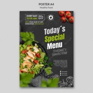 Healthy food poster design template