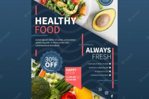 Healthy food restaurant poster design style