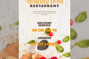 Healthy food restaurant poster template